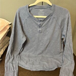 Vince Slate Blue Cotton Henley